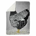 Begin Home Decor 60 x 80 in. Black & White Wyandotte Hen-Sherpa Fleece Blanket 5545-6080-AN520-1